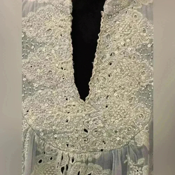 Antics Sartorial by Giaconmo Cinque Babydoll lace, and beaded top SZ Med Cotton - Picture 4 of 5